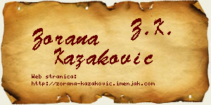Zorana Kazaković vizit kartica